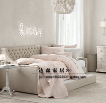 American pull buckle sofa bed European lunch bed French push-pull sofa bed net Red Princess sofa bed bed