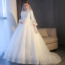 Maternity wedding dress 2021 new Korean high waist cover belly fat mm thin heavy heavy long tail large size welcome yarn woman