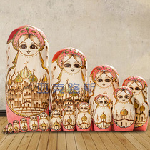Yakrous hand painted business gift birthday gift basswood brand Russian set doll 15 layer 1596