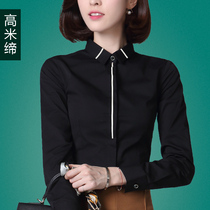 women's long sleeve black professional shirt 2022 autumn new slim workwear interview formal workwear white shirt