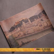 Modern art poster Salzburg city scenery map Austrian landscape Music City decorative painting