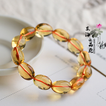 Natural Brazilian citrine bracelet boutique citrine accompanying mens and womens yellow crystal bracelet