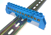 12-hole 1-in 11-out card 35mm rail-type terminal block flame-retardant shell 100A high-current bridge terminal block