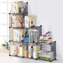 Wrought iron floor storage bookshelf students use simple desktop office dormitory childrens room toy book storage rack