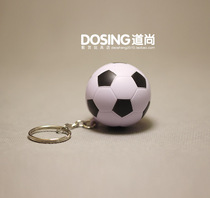 Simulation miniature model small mini version black black and white football Boys fan key chain bag pendant