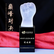 Crystal Trophy Trophy Customized Iron Fist Veterans Souvenir Tale Trophy Gift Iron Master Boxing