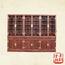 Moyun Guxuan mahogany bookcase big fruit red sandalwood study combination furniture new Chinese style heightened three combination bookcase
