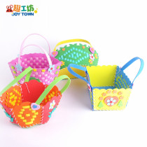 Childrens Festival Handwoven Hand Woven Hand Basket Children Diy Making Material Bag Sewn Glued Kindergarten EVA Toys