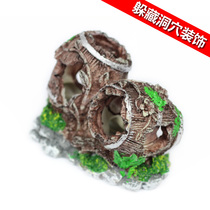 Aquarium fish tank build-up decoration small fish shrimp reptile Hide Cave Black Small Wine Barrel Emulation-made Furnishing