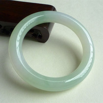 Myanmar natural clear water color floating green flower Jade natural old pit A goods Jade round bracelet with certificate KH011