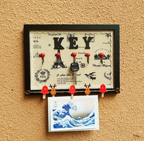 Black KEY porch coat rack KEY adhesive hook creative wooden hanger Wall hanger room decoration wall hanging