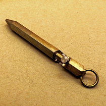 Brass pen Pure copper high-grade metal heavy feel retro machine gun pure brass pen self-defense gift pen
