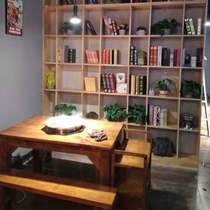 Solid wood dining table and chairs combine to make old antique restaurant furniture pine wood dining table assembly dining table One table for four long stools