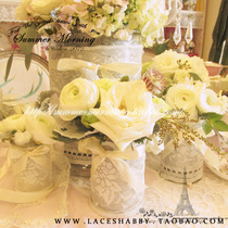 LACESHABBY imported vintage French style hollow lace glass vase flower Flower block crafts 2