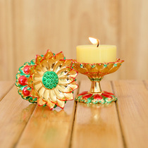 Lamp holder Candlestick wax table butter table electric gold-plated exquisite small Lotus wax table diameter 5cm