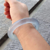 58 crystal clear old pit glass seed Jade round bracelet Myanmar natural Jade a goods delivery certificate KH131