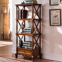 American shelf American bookshelf CD shelf carved American solid wood shelf display rack American solid wood display rack