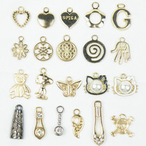 High-grade zipper sheet accessories metal encrusted leather sheet alloy pull lock sheet wallet bag clothing pendant decoration