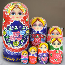 Yakrous hand painted business gift birthday gift basswood brand Russian set doll 7 layers 0702