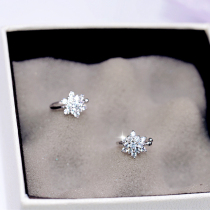 Whole body 925 sterling silver flash snow ear clip ear clip fashion simple temperament female earless earring ear buckle silver jewelry