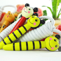 Childrens cartoon animal wooden skipping rope strong kindergarten primary school students sports skipping rope fitness skipping rope