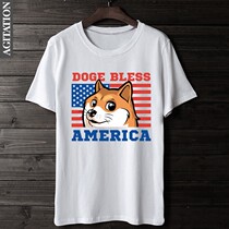 Pure Cotton Round Neck Dog Troublesome Cute Husky Pet T-Shirt Clothes Freak Dog Doge Trendy Men Short T Summer
