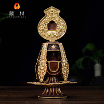 Buddhist Supplies Nepal Myitong Lai Buddha Worship Mercy 22cm Pure Bronze Eight Auspicious Irrigation Tops for Changshoubao Bottle