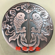 Carved semicircular door handle Glass door handle Chinese wooden door craft handle Antique copper titanium handle