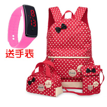 Primary and secondary school students schoolbag female 6-12 years old burden reduction shoulder backpack cute childrens schoolbag 1-3-5 Grade Princess 6