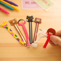 Japanese and Korean creative stationery Sawtooth modeling headset Winder light loose bear cartoon cute giraffe set line device