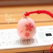 New in stock Japanese cherry blossom water tone bell mobile phone chain Royal guard bell small pendant hanging Sensoji Temple