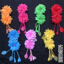 Flower head flower Beijing Opera Yu Opera Head flower opera drama Head flower sideburns Silk sideburns Gold silk double flowers