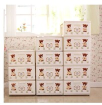 Small Bear Drawer-Type Containing Cabinet Drawer Cabinet Lockers Plastic Wardrobe Big Number Finishing Cabinet Combo Cabinet Special Price