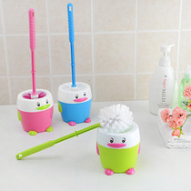 Penguin creative toilet brush set with base toilet home soft wool cleaning brush no dead angle