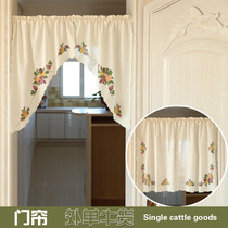 Dump Foreign Trade Export Raw Single American Countryside Fields Garden Pure Cotton Printed Embroidered Wind Water Curtain Curtain Semi-Curtain Door Curtain