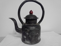 Qing Dynasty Republic Tin Pot Wine Tin Light Line Tight Light Kettle Old Package Age Nostalgic Collection