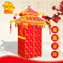  Golden wedding wedding film and television props Chinese wedding double top folding eight dragons top protection sedan chair open door big sedan chair boutique