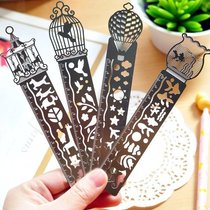 Ink creative simple multifunctional metal hollow ruler student ruler drawing bookmark 10cm