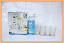 Wholesale glass four square cup water fixture five-piece cold kettle set kettle water cup company event promotion gift
