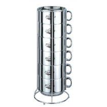 Jiajiali stainless steel double insulation coffee cup Coffee set cup set of six 300ml