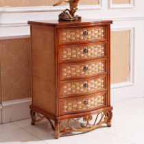 Vines Rattan Chic Containing Cabinet Special Price Five Bucket Cabinet Five Drawers Cabinet Vine Wood Solid Wood Storage Chest of drawers Dining Side Cabinet