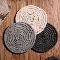 Plus Dot Music Japanese creative cotton thread insulation mat home hand-woven padded mat coaster anti-scalding pot mat