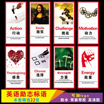  English inspirational slogans Class layout wall stickers Campus classroom layout decoration Culture office slogan wall stickers