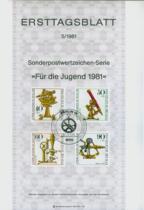 West Berlin 1981-5 Supplementary Stamps Old Optical Instruments Birth Paper First Day Postmark