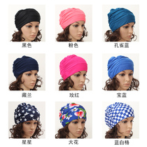 Hot sale Korean fashion cloth pleated hat large plus size long hair hot spring cloth swimming cap for men and women