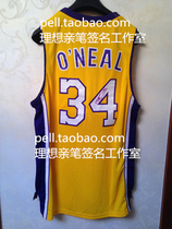 (Shopkeepers collection display) ONeill autographed Los Angeles Lakers Jersey nba shark