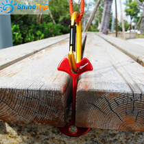 New Fishbone-shaped ground nail rope buckle plank road plank deck anchor floor type camp windproof ground anchor extension length