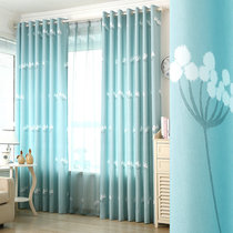 Spring South fresh pastoral style Environmental protection printing dandelion cotton linen curtain bay window screen curtain custom