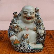 Fujian Guild Hall Wuzi Buddha Maitreya Wuzi Opera Buddha Jingdezhen Tao old porcelain antique living room ornaments