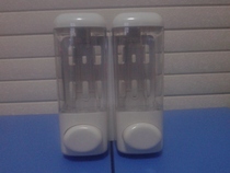 New button hotel bathroom wall-mounted soap dispenser double-head manual plastic hotel bathroom Bath Shampoo soap box